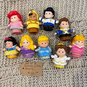 Disney Little People Prince and Princess Set of 9 people